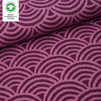 Bio-Jacquard Baumwolle Rainbow pflaume (GOTS) - Stoffonkel | Meterware